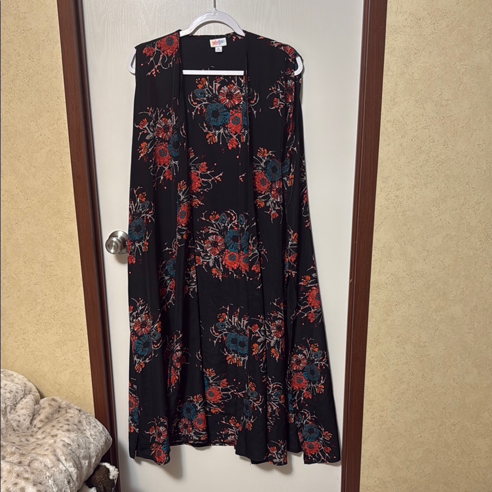 LuLaRoe Floral Black Vest Size XL